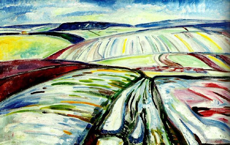 Edvard Munch aker i sno oil painting image